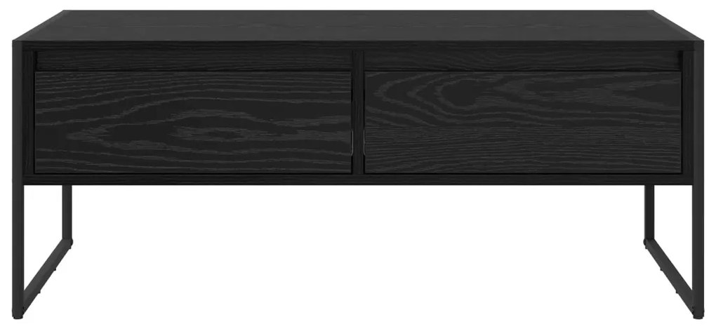 vidaXL Dohányzóasztal fiókkal Fekete tölgy 100 x 46 x 40 cm Faanyag