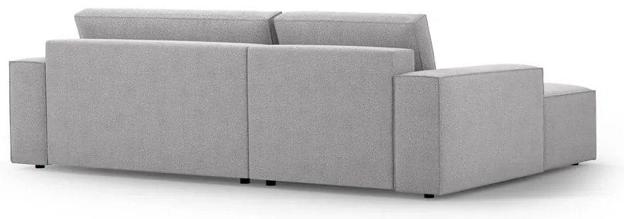Világosszürke buklé kinyitható sarokkanapé (bal oldali) Jodie – Micadoni Home