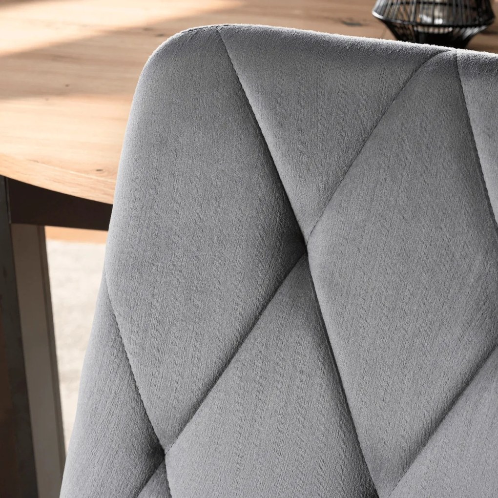 Krzesło ROBIN Szare Welurowe