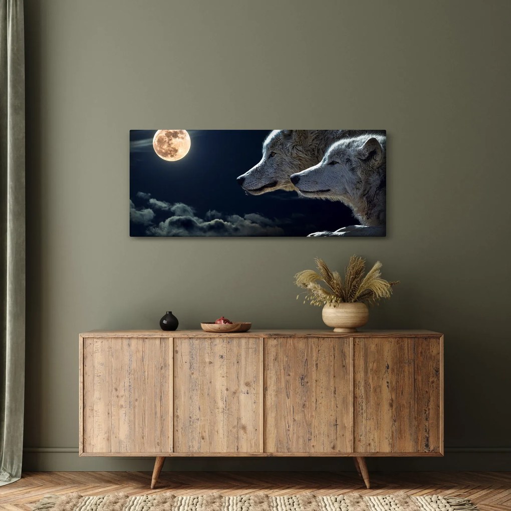 Farkas üvöltés a holdra képe (120x50 cm)
