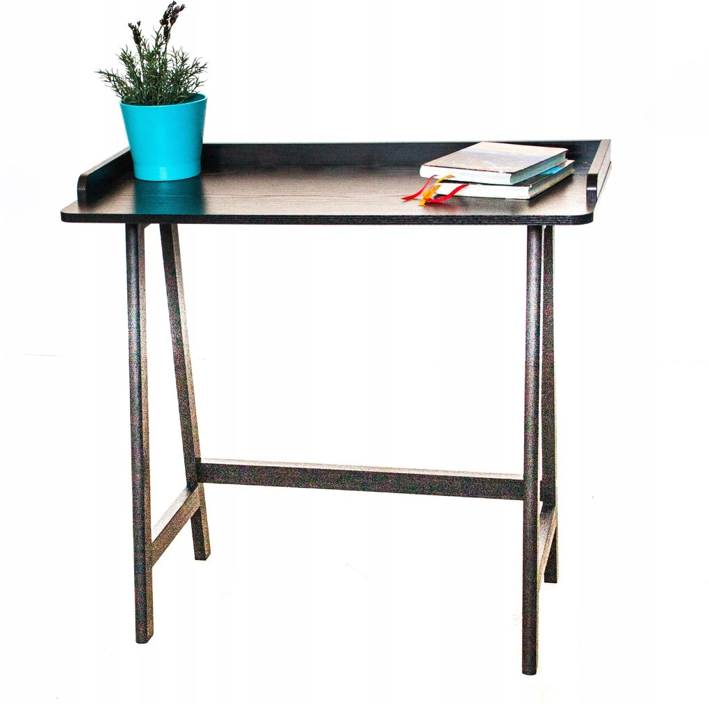 Stílusos Fekete Asztal Fa Asztal Fali Asztallap Virágok Konzol Íróasztal