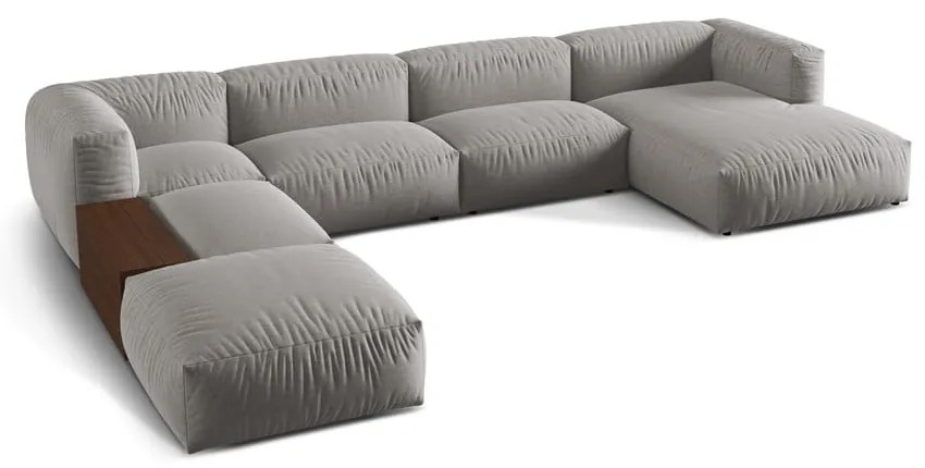 Világosszürke moduláris sarokkanapé (bal oldali-U alakú) Martina – Micadoni Home