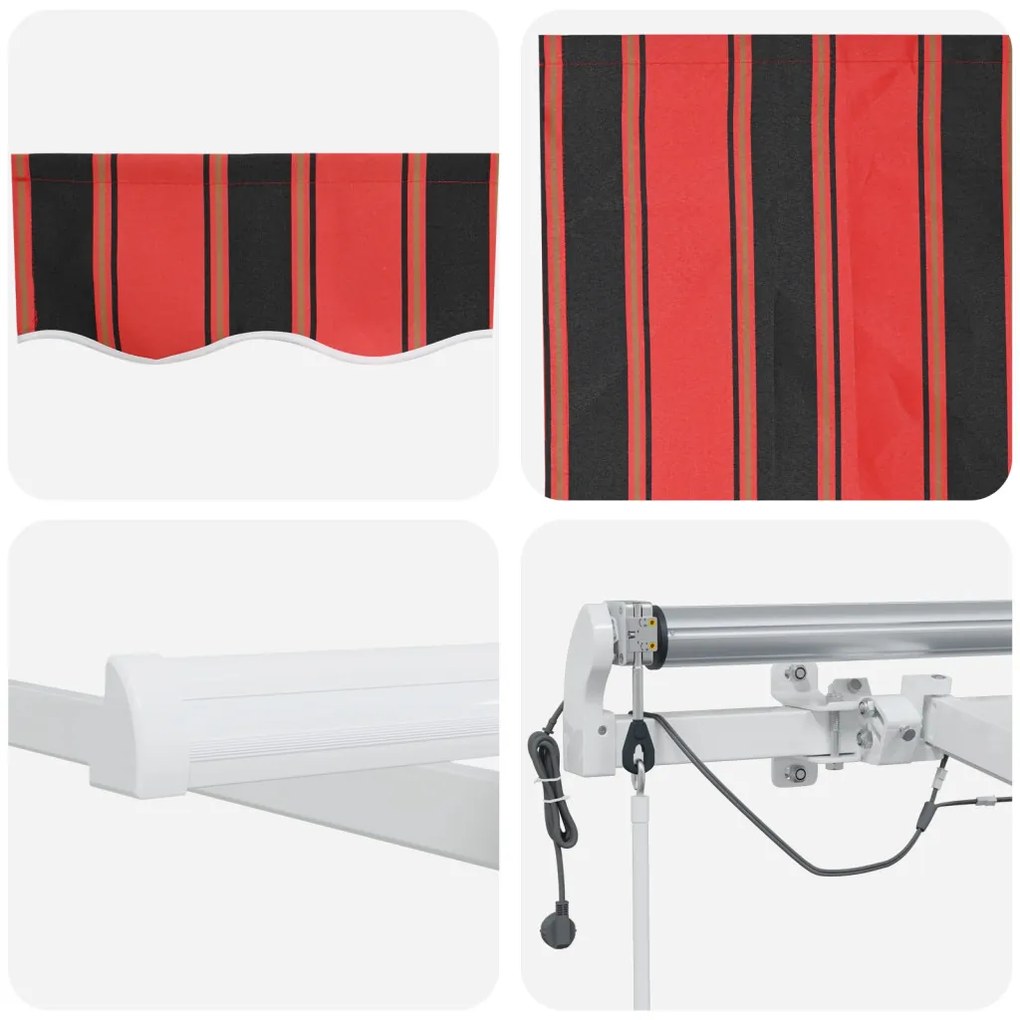 Automatikus Behúzható Napernyő LED-del Narancs és Barna 450x300 cm
