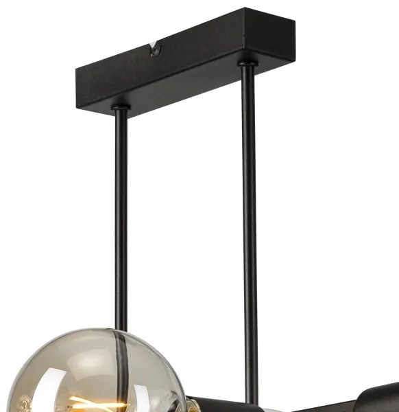 Csillár rúdon ASTRID 4xE27/60W/230V fekete