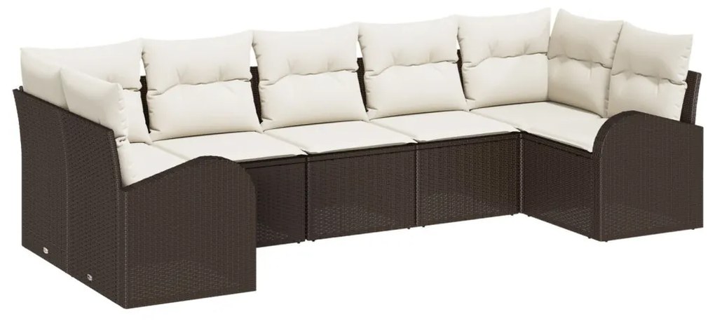 Kanapé Szett 7 pcs Barna polirattan