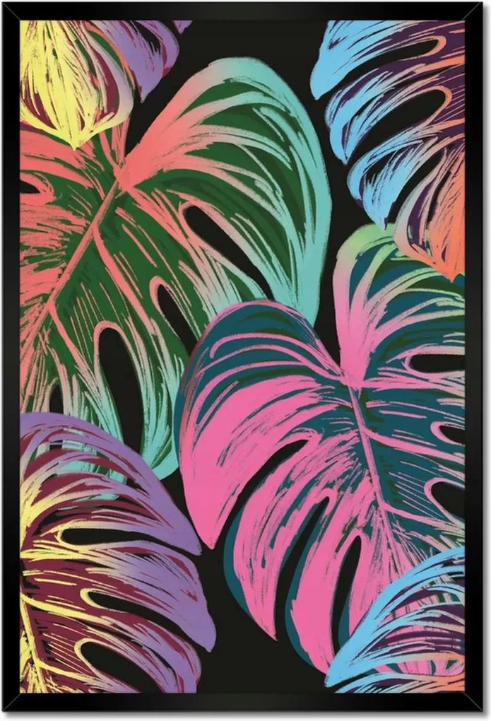 Monstera keretes poszter 40x60, levél színben