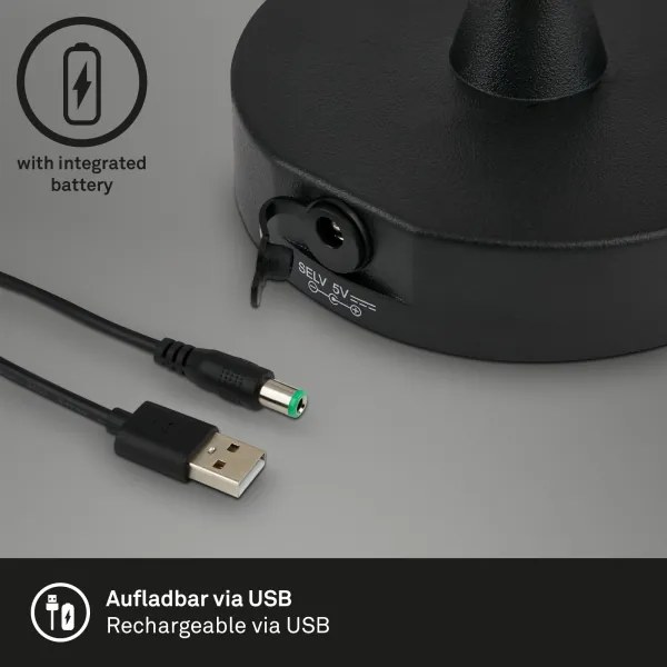 Brilo - LED kültéri tölthető dimmelhető lámpa LED/3W/5V IP44 2000 mAh