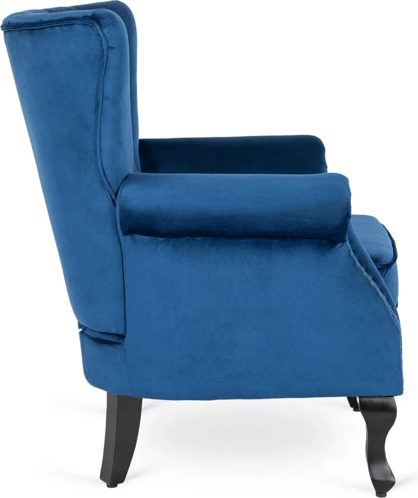 Fotel sötétkék bársony kárpittal – MALLO
