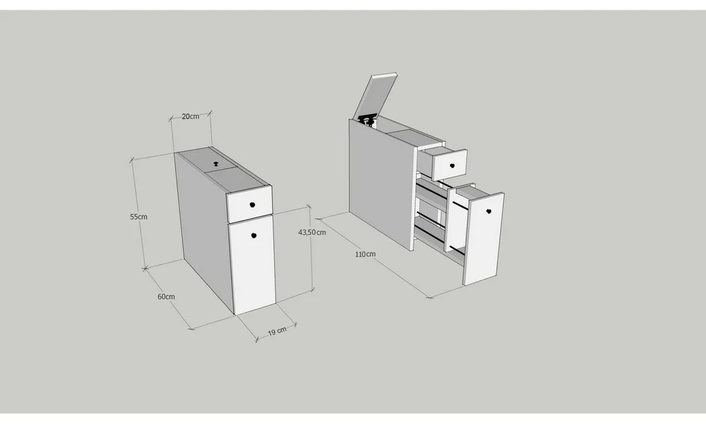 Calencia Anthracite fürdőszoba szekrény