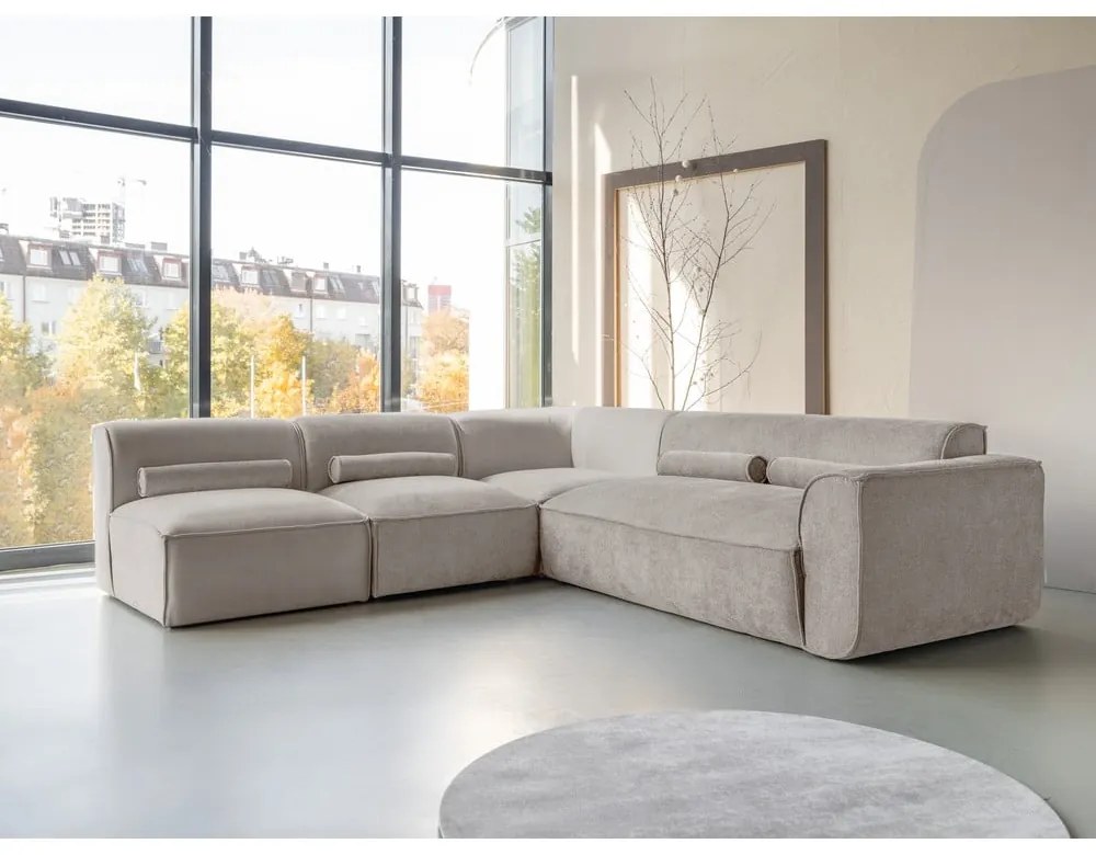 Bézs sarokkanapé (bal oldali) Flex Felix – Miuform