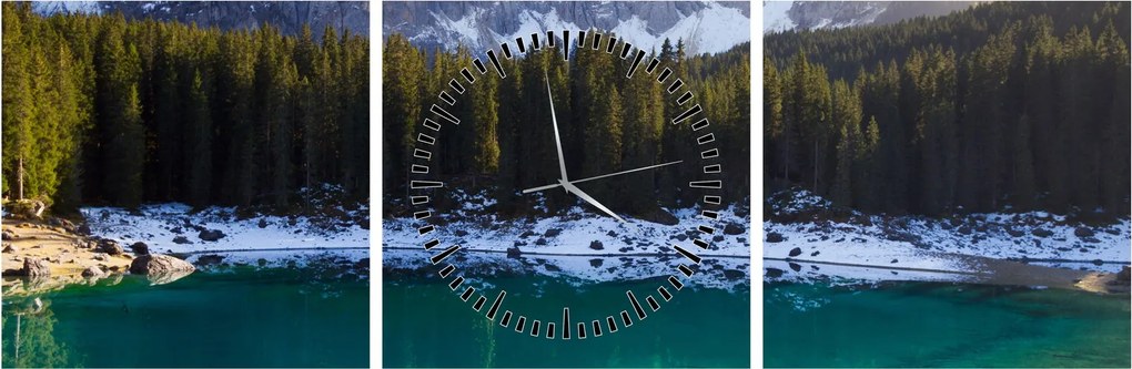 Kép - Karersee tó (órával) (90x30 cm)