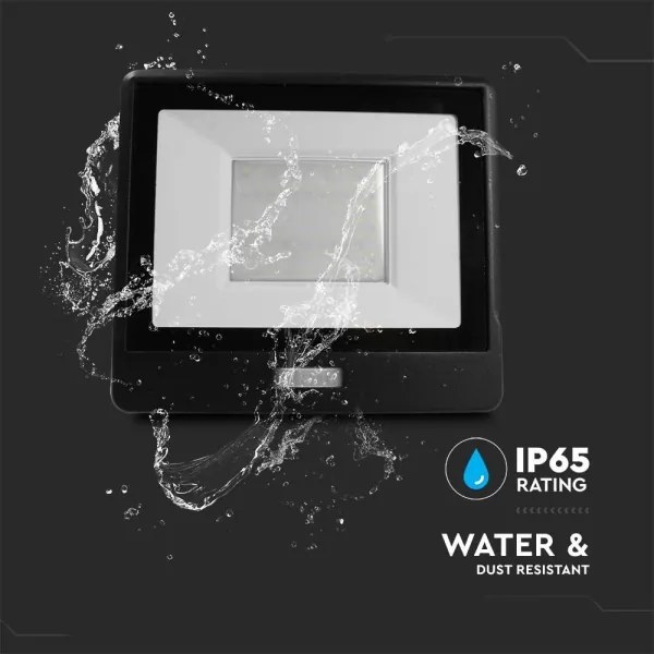 LED reflektor s čidlem 50W 230V 6500K IP65 černý