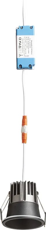 RENDL OWEN DIMM süllyesztett lámpa fekete 230V LED 7W 45° IP54 3000K - 1800K