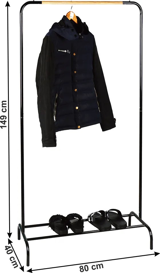 Akasztó, fekete/természetes, RAPSO