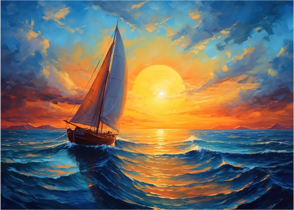 Üveg kép - Vitorlások (70x50 cm)