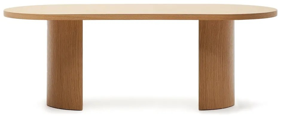 Étkezőasztal tölgyfa dekorral 100x200 cm Nealy – Kave Home