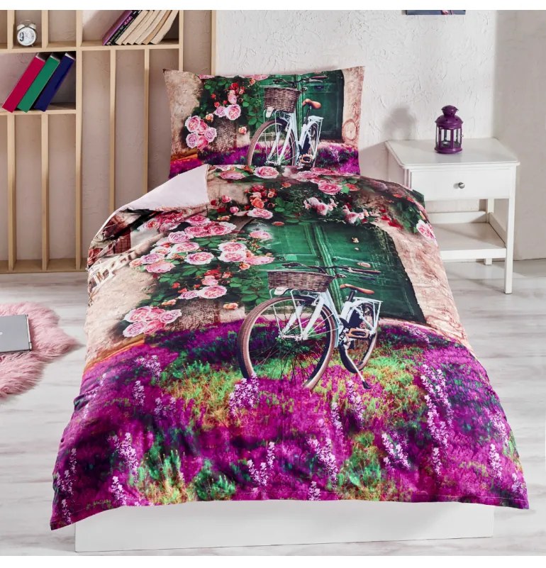 Violet Deluxe 3D pamut ágyneműhuzat, A standard egyszemélyes ágy szett tartalma: 1x 140x200 + 1x 70x90