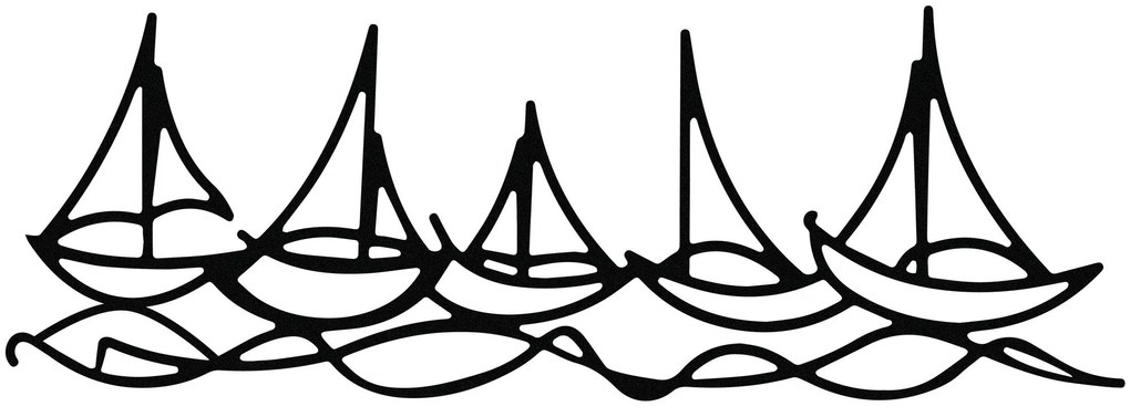 Fém fali dekoráció, Ships In Water