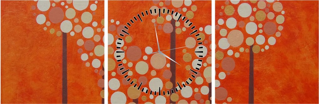 Kép - Narancssárga erdő (órával) (90x30 cm)