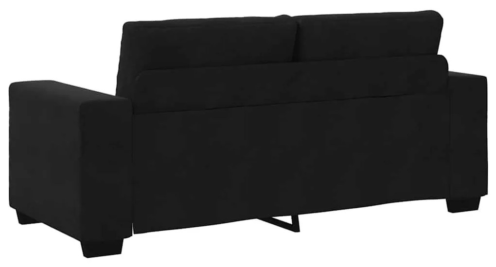 fekete bársony loveseat kanapé 140 cm