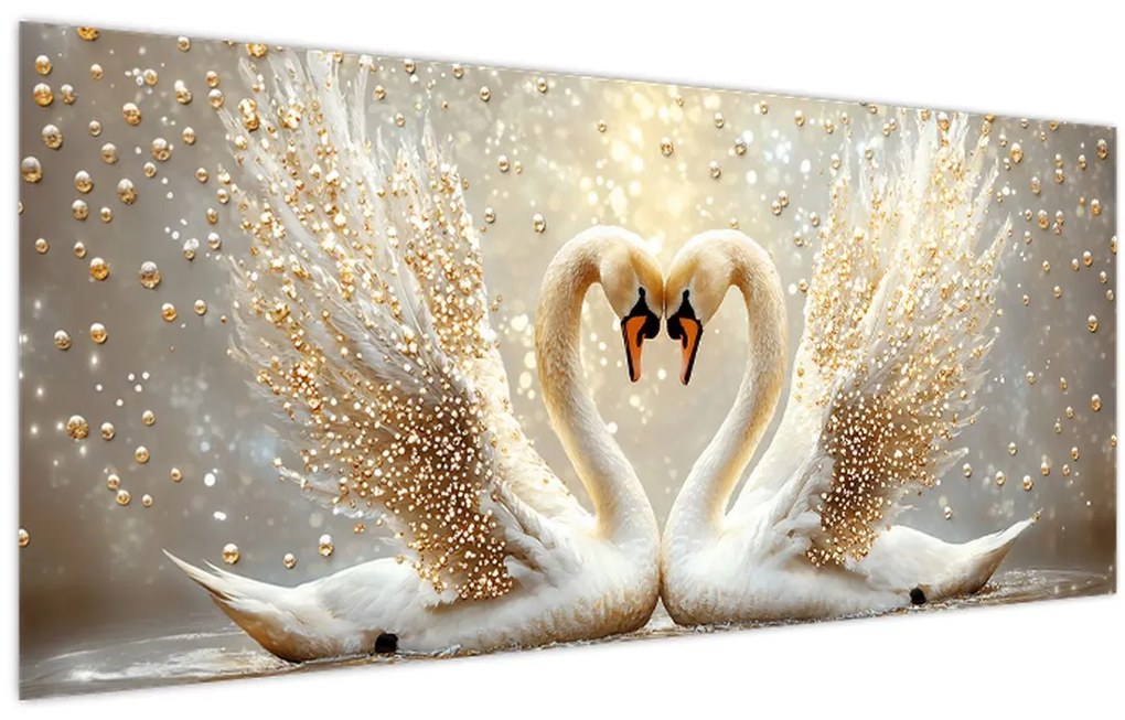 Kép - Arany hattyúk (120x50 cm)