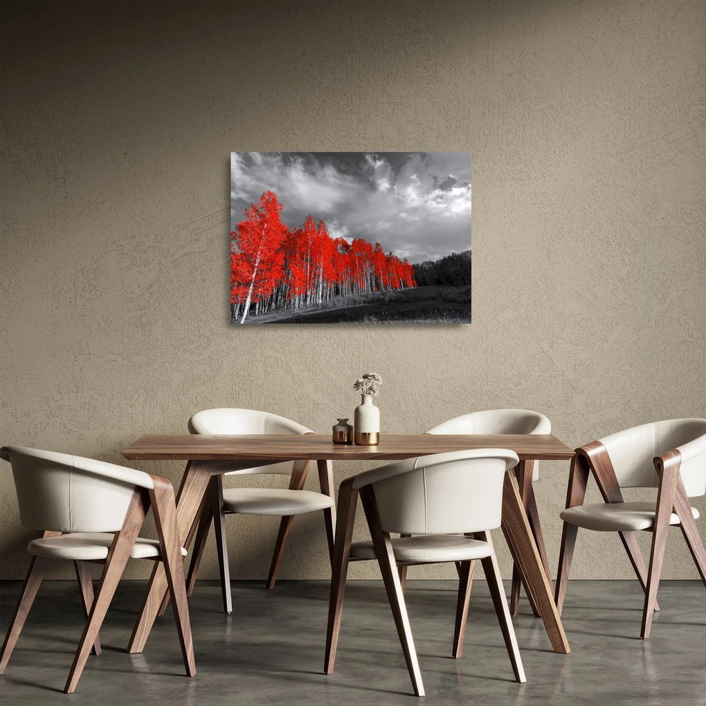 Kép - fák őszi színben (üvegen) (70x50 cm)