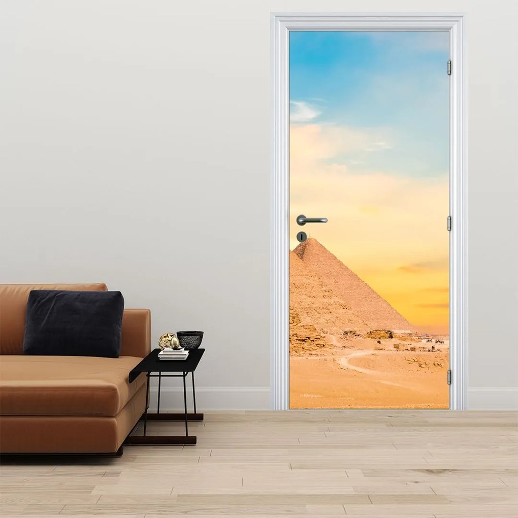 Fotótapéta ajtóra - Egyiptomi piramisok (95x205cm)