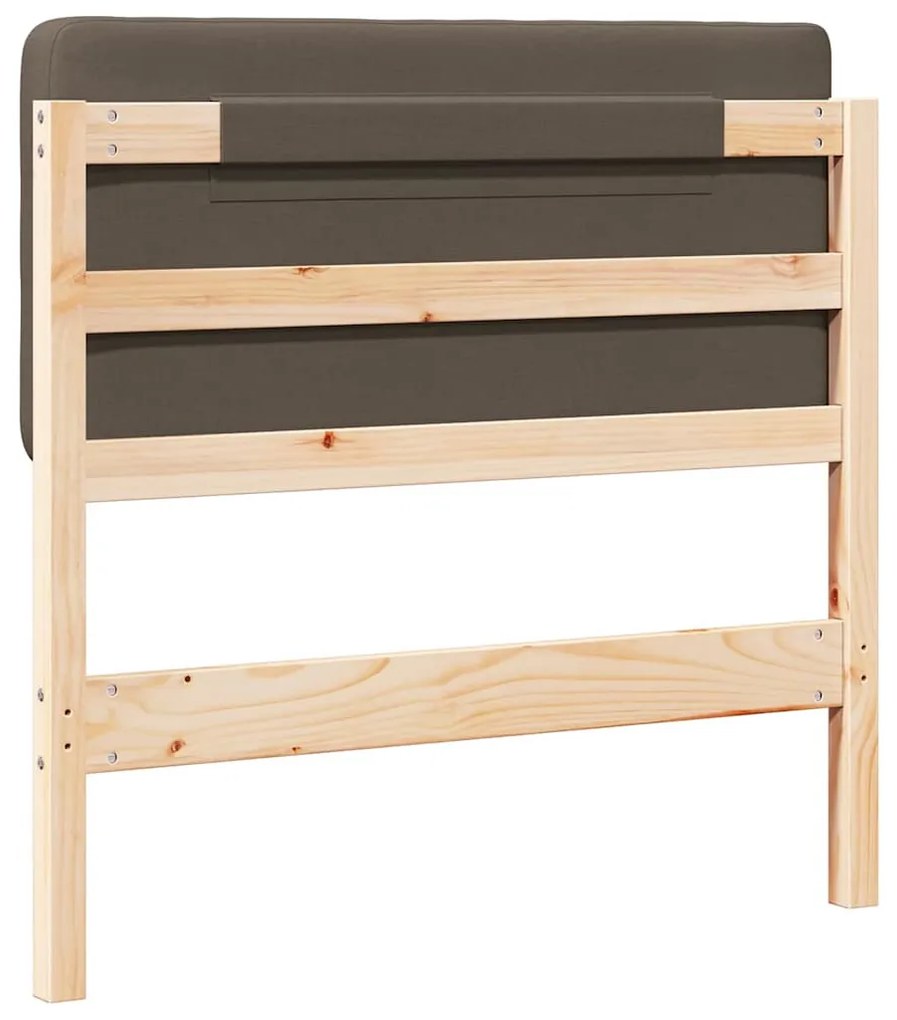 Kárpitozott fejtámla Barna és taupe 100 cm Tömör fenyőfa