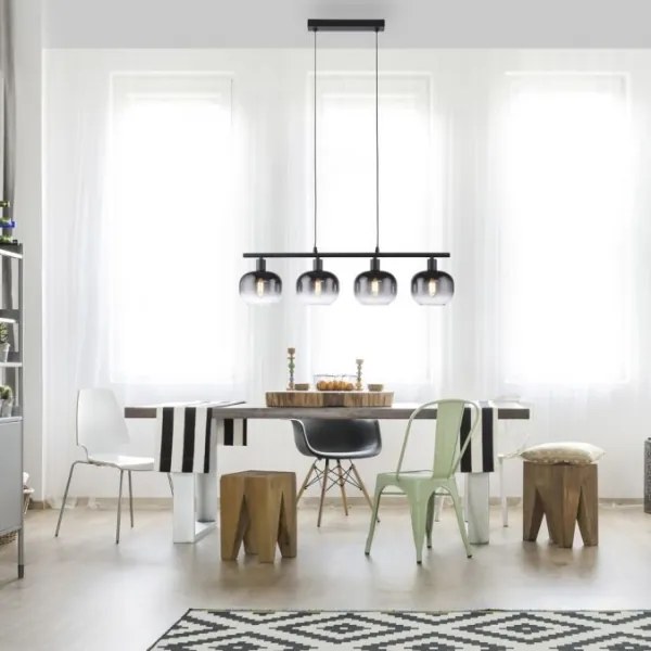 JUST LIGHT. 15421-18 - Csillár zsinóron ZEA 4xE14/25W/230V fekete