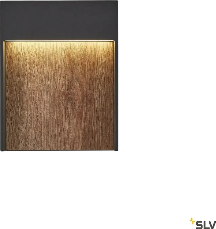 SLV 1002953 FLATT Modern Kültéri Fali Lámpa Antracit, Barna LED IP65