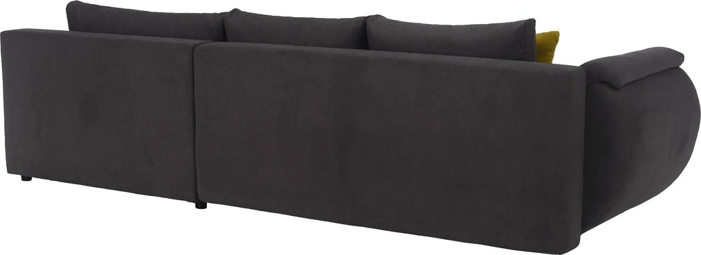 Ülőgarnitúra, szürkésbarna/sárga, szövet, jobbos, BRATO