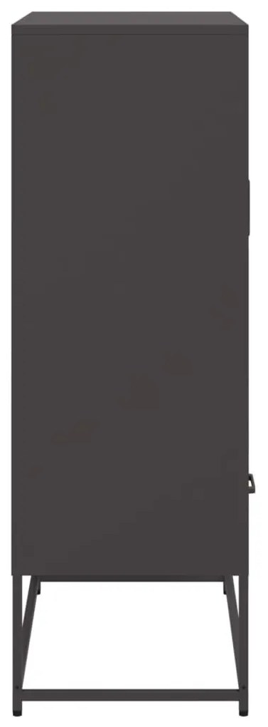 fekete acél magasszekrény 68x39x111,5 cm