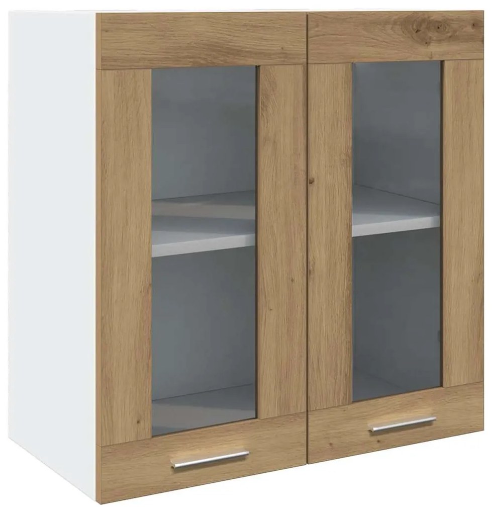 “Lyon” konyhai fali szekrény üvegajtóval kézműves tölgy