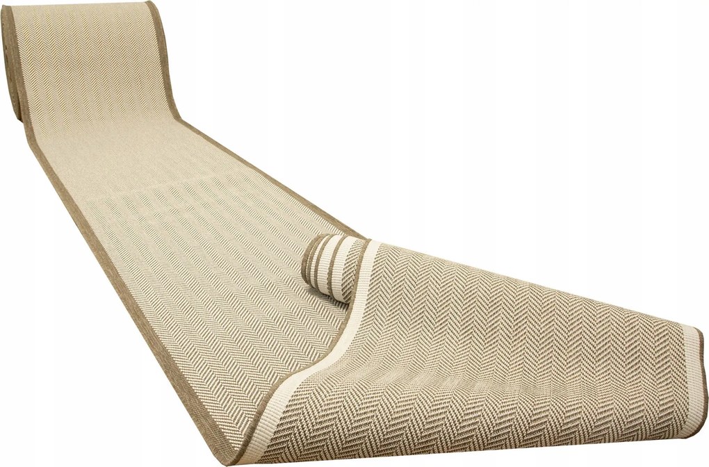 Futószőnyeg Folyosóra 120 cm széles Kétoldalas Előszoba Halszálka Bézs