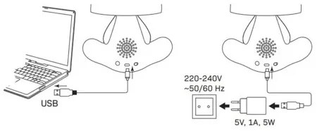 LED Dimmelhető gyermek érintős kislámpa FANCY LED/2,5W/3,7V fekete/piros
