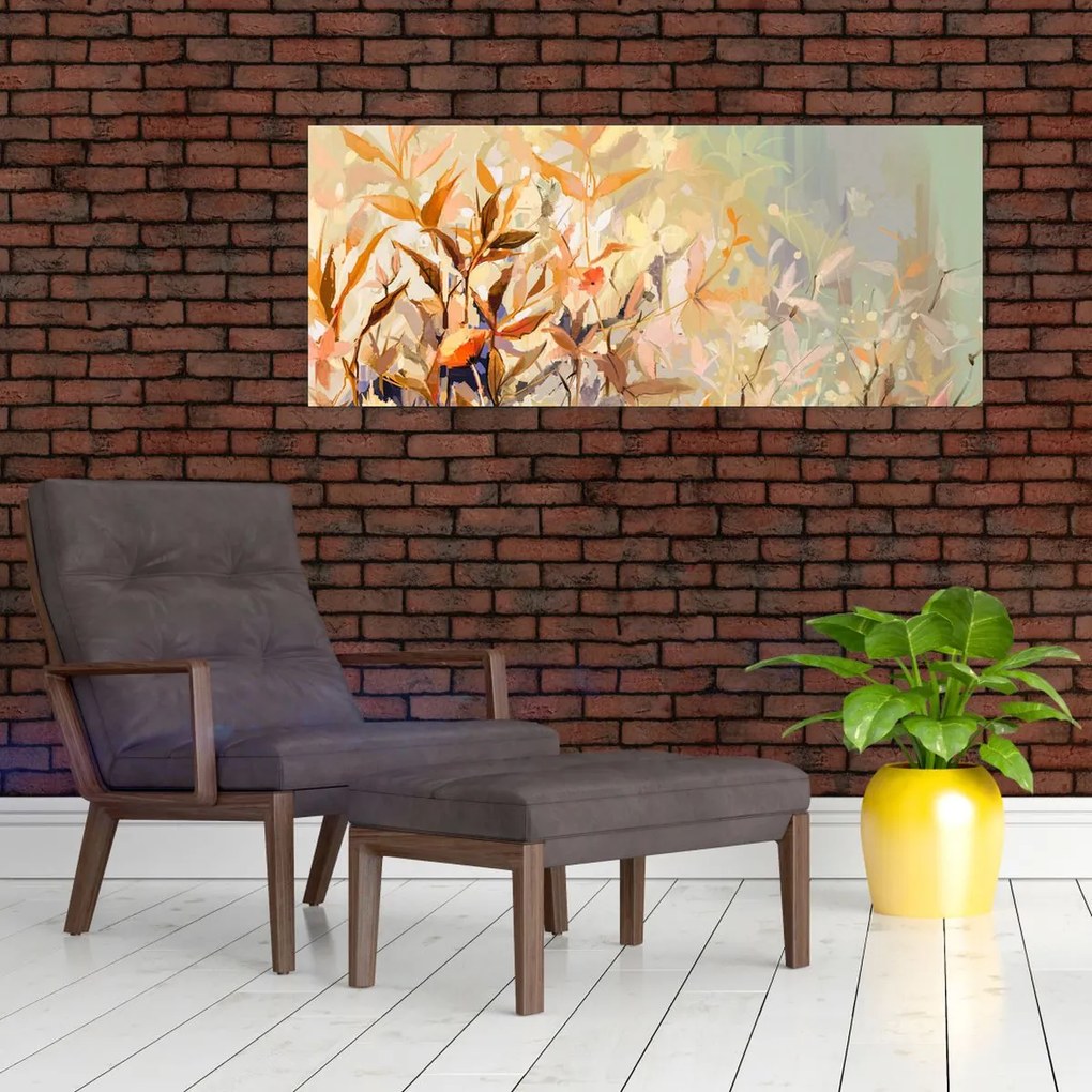 Kép - Festett növények (120x50 cm)