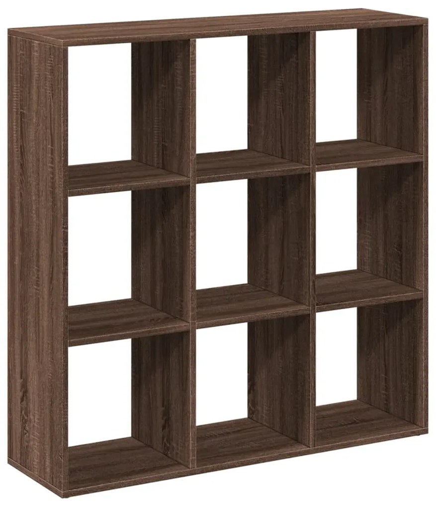barna tölgy szerelt fa elválasztó könyvespolc 102x29x103,5 cm