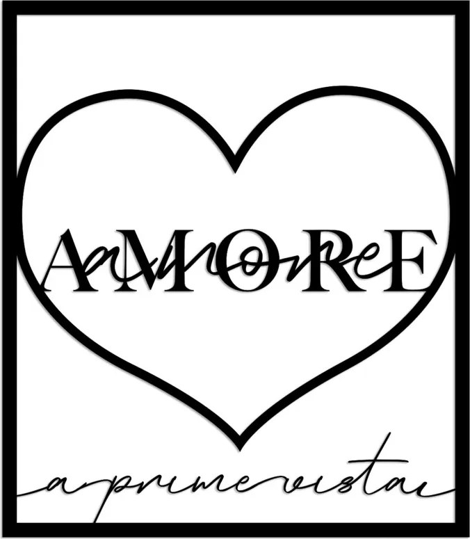 Amore fém fali dekoráció, 49×56 cm
