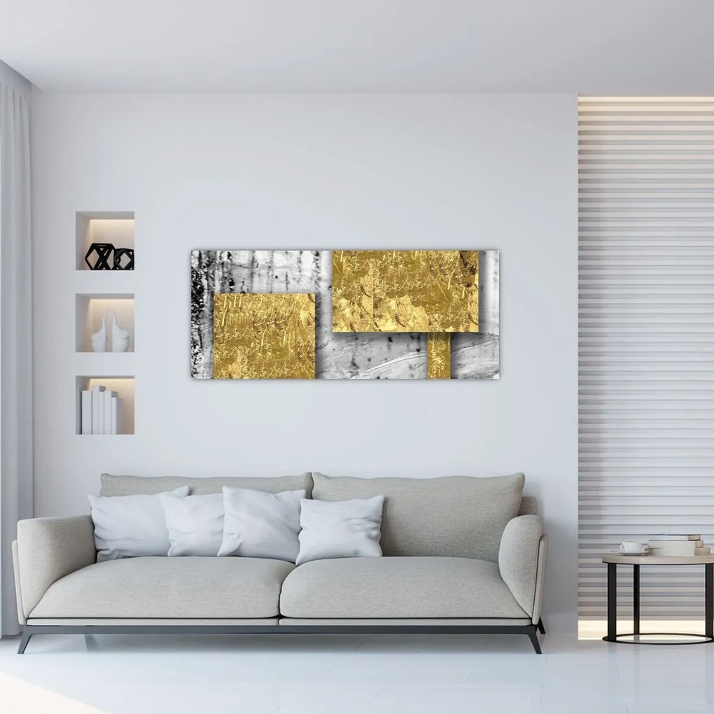 Kép - Arany négyzetek N⁰3 (120x50 cm)