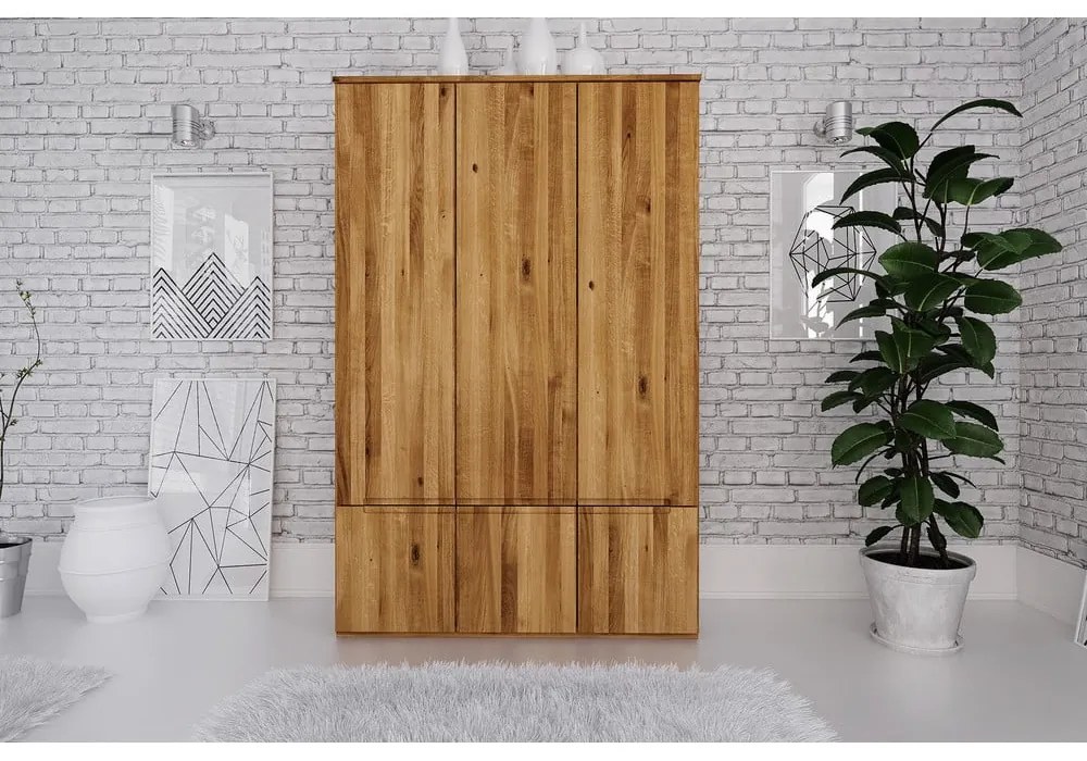 Tölgyfa ruhásszekrény 135x206 cm Vento 3 - The Beds