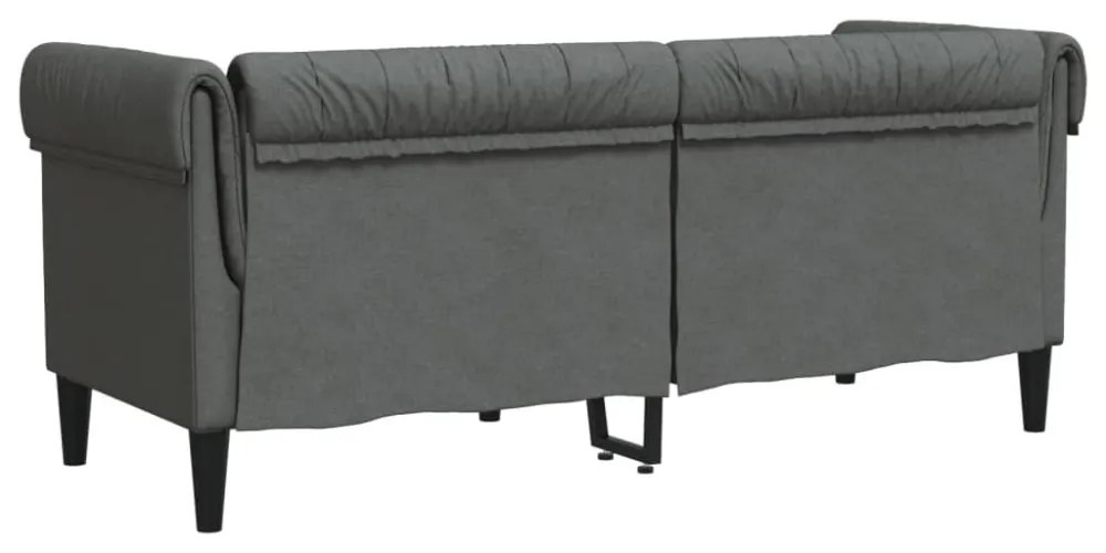 sötétszürke 2 személyes szövet Chesterfield kanapé