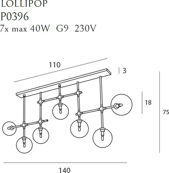 Függeszték Fekete MAXLIGHT P0396