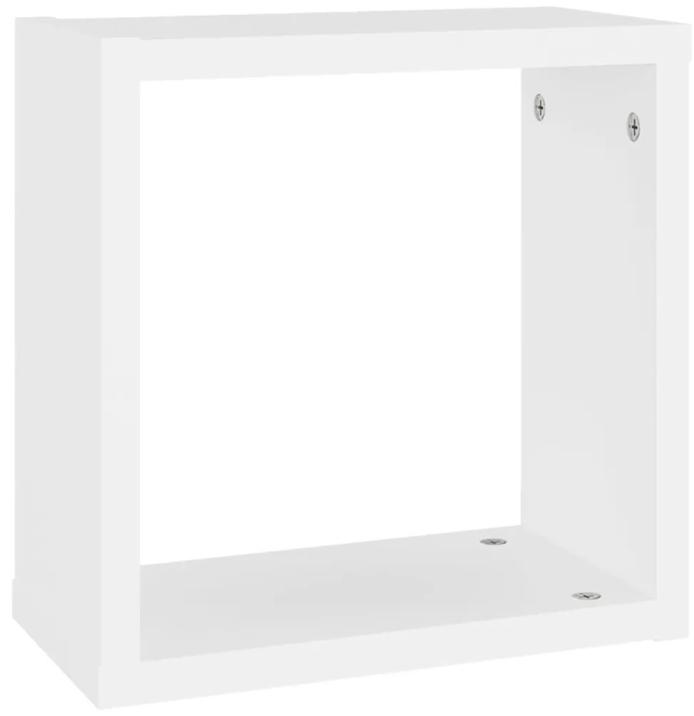 6 db fehér fali kockapolc 30 x 15 x 30 cm