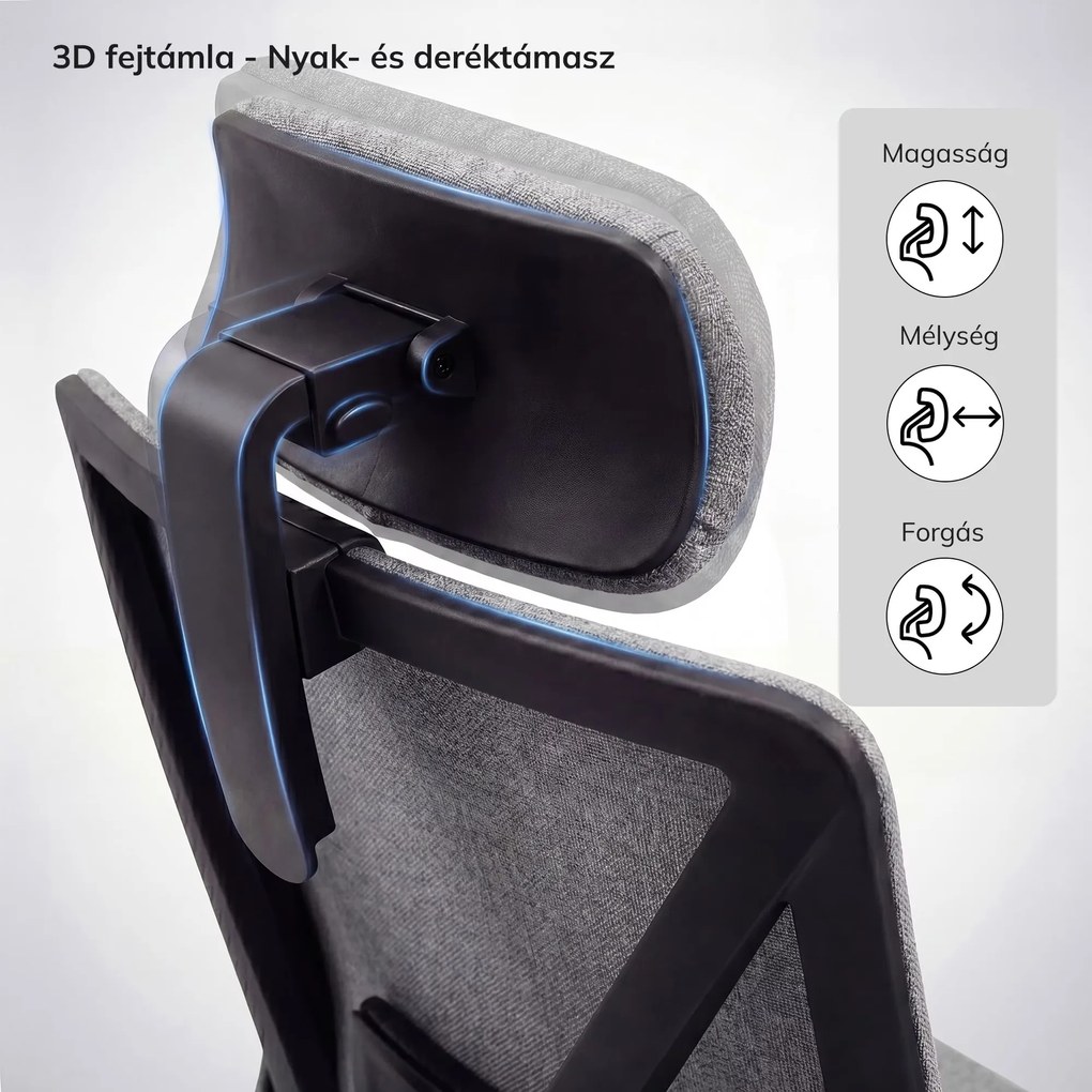 Ergonomikus irodai szék szürke VECTOR