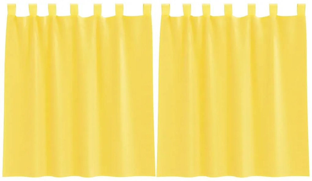 2 db sárga fátyolfüggönyök hurokkal 140x140 cm
