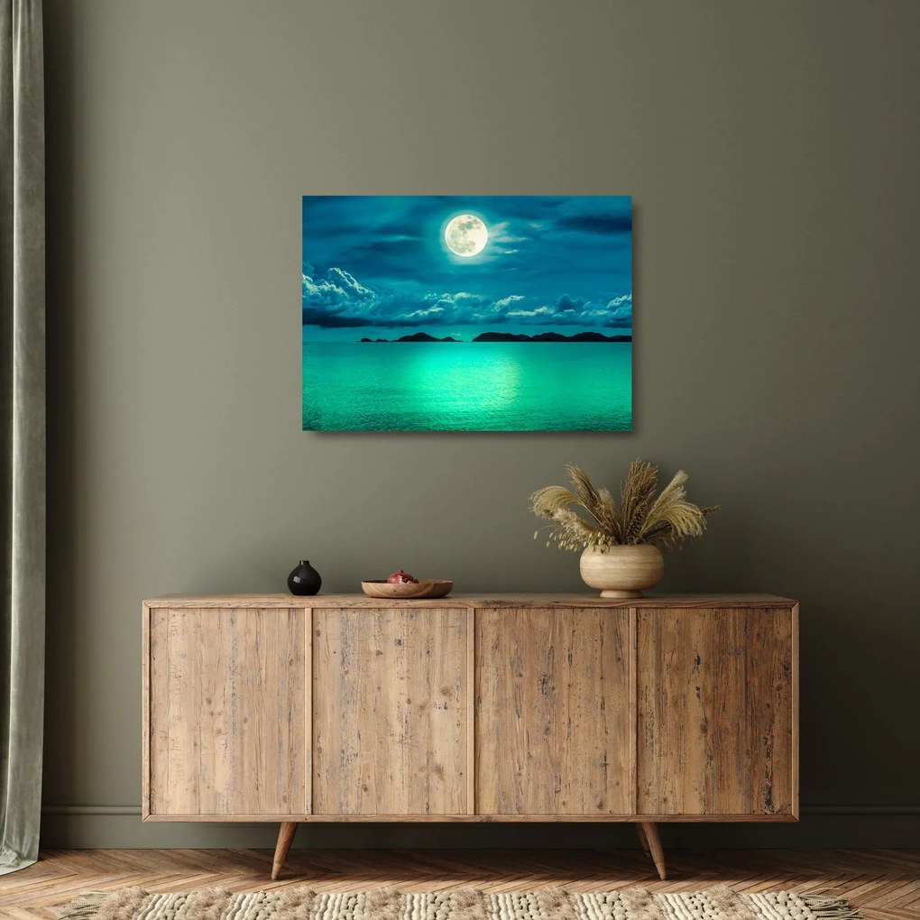 Kép - Telihold a felszín felett (üvegen) (70x50 cm)