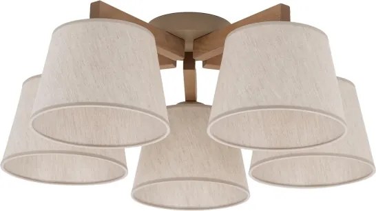 BRILAGI - LED felületre szerelhető csillár LATTE SABIA 5xE27/15W/230V fenyő/krémszínű
