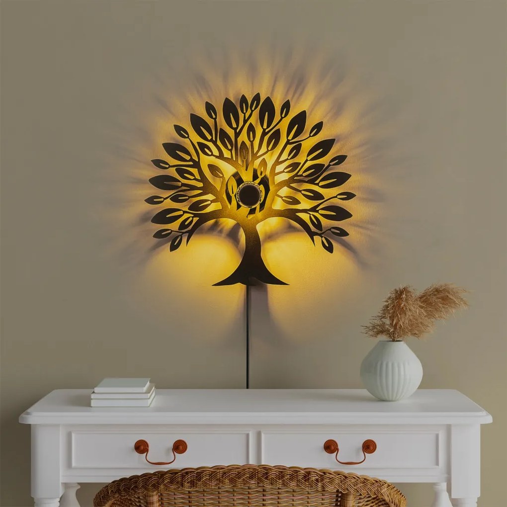 Heart Tree V2 fekete fém falilámpa