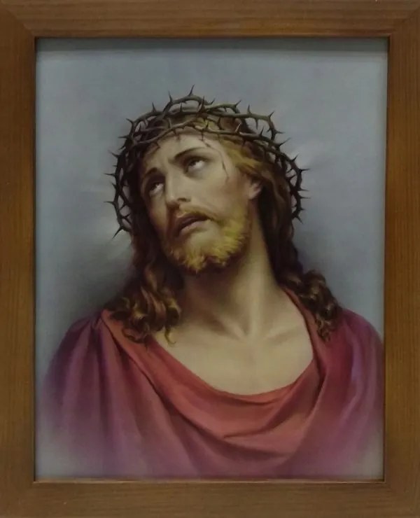 Vászonkép 23x28cm Úr Jézus Szenvedő keret barna