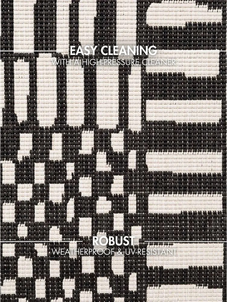 Fekete-krémszínű kültéri-beltéri szőnyeg 120x170 cm Haringey Barkham – Ted Baker